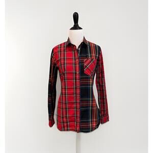 J. Crew Classic-fit boy shirt Stewart tartan Size 2 Top Blouse Holiday Festive